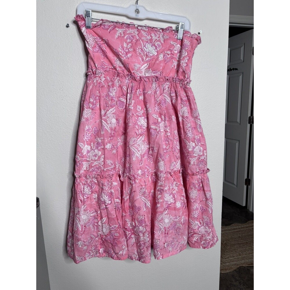 Madison Mathews  Strapless Pink Floral Print Short Dress  sm P